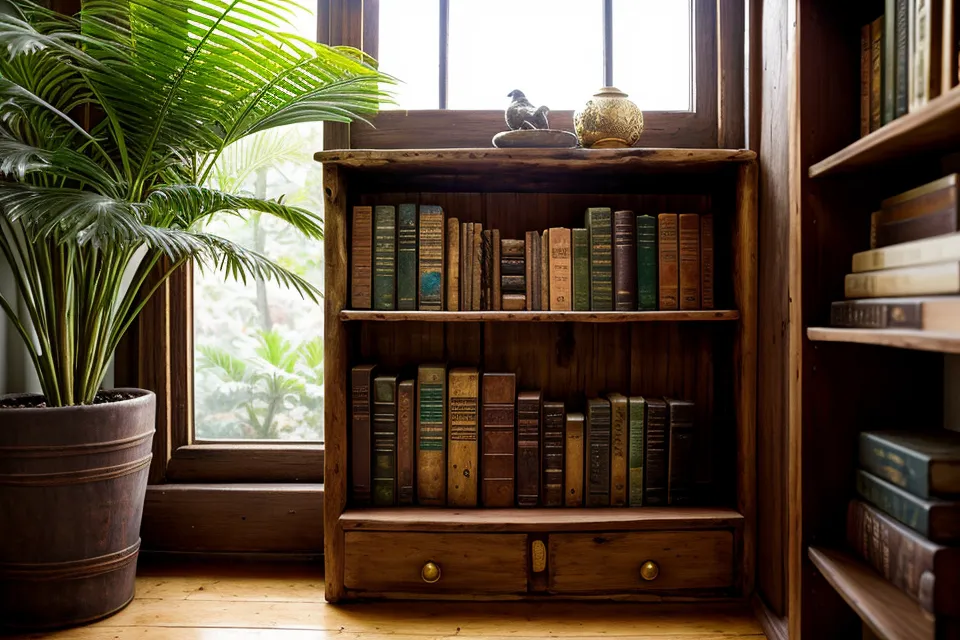 Bücherregal mit esoterischer Literatur in einer gemütlichen Buchhandlung.