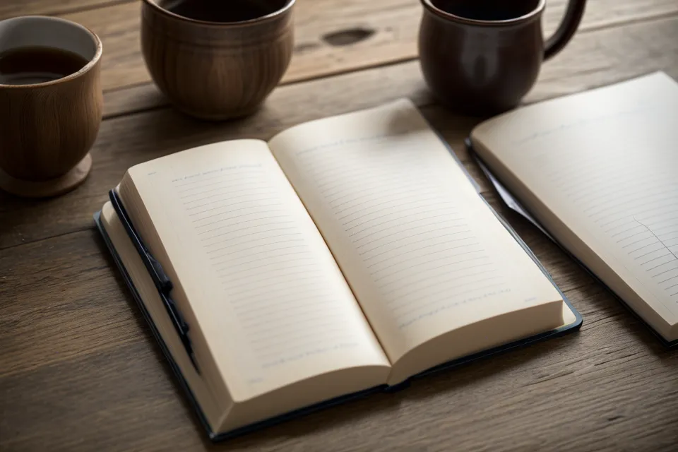 Notizheft mit handschriftlichen Kursnotizen zum Elben Online Kurs Test und medialen Fähigkeiten