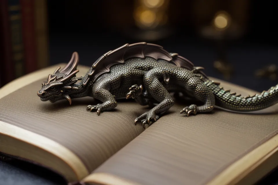 Kleine Drachenfigur auf einem Stapel Bücher als Symbol für die Drachenenergie-Arbeit.